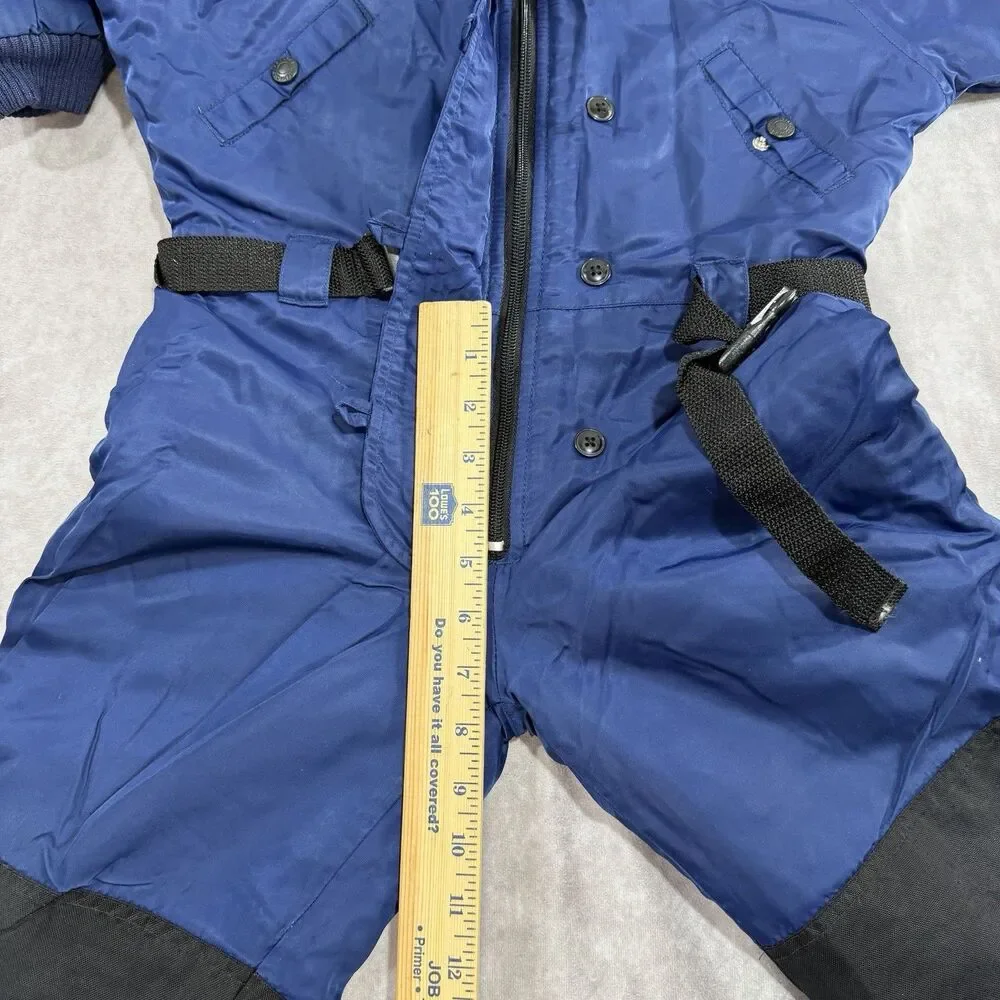 Vintage Polo Sport Snowsuit Size 4T Blue Ralph Lauren Puffer Zip Up Belted